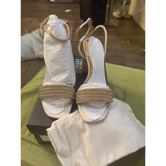 Badgley Mischka Becca rhinestone jeweled sandals size 8.5 Bridal Fairy - Picture 4 of 14